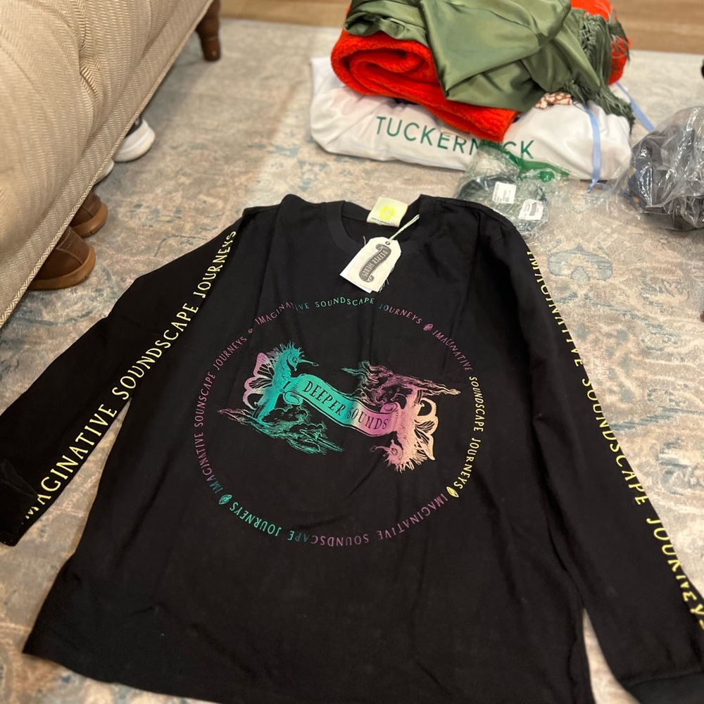Black Long Sleeve Graphic Tee deeper soundscape journeys